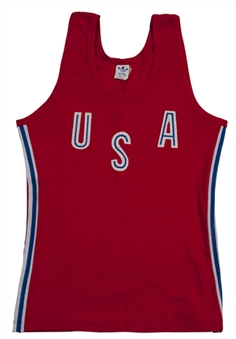 1976 USA Track Singlet Prepared and Possibly Worn in the Olympic Games With Signed Bruce Jenner Photo